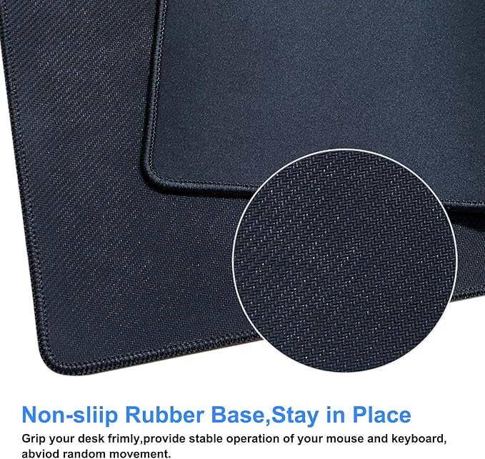 Gaming Mouse Pad,Hosimoln Large Mouse Pad Size 31.5x11.8 Thickness 0.12 inches,Premium-Textured Non-Slip & Waterproof Computer Mousepad with Stitched Edges for Gaming, Office & Home-80x30 Black001
