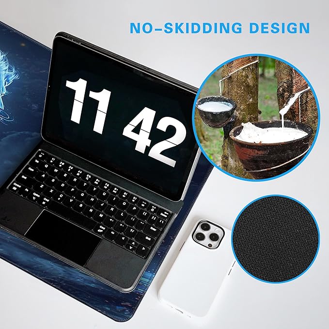 Cool Lion Galaxy Star Extended Gaming Mouse Pad, Multipurpose Non-Slip Rubber Base Large Keyboard Mousepad Desk Mat for Office Home, 31.5" X 11.8"