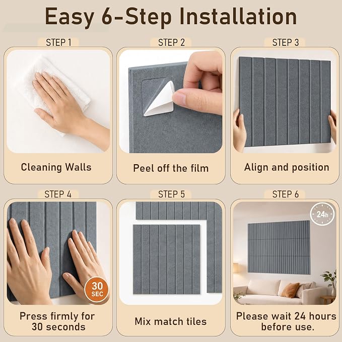 Large Felt Bulletin Board 48" x 36" Cork Board Alternative-12 Pack with 70 Safe Removable Adhesive Tabs, 35 Pushpins Notice Board for Walls Home Office Classroom Pin Board -Gray