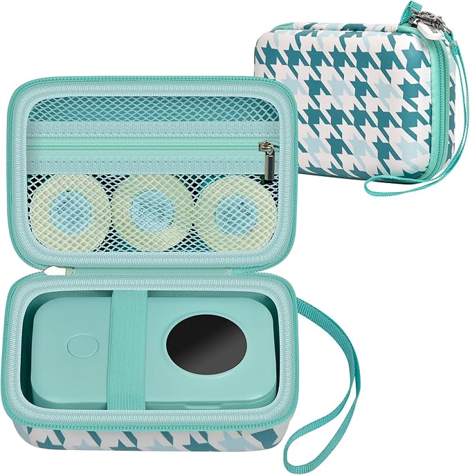 PAIYULE Hard Carrying Case for Phomemo D30 D35 Label Maker, Label Printer Case for Nelko P21, for NIIMBOT D110 D11, for Marklife P11 P12, for SUPVAN E10, Protective EVA Storage Bag with Mesh Pocket