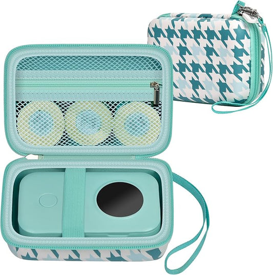 PAIYULE Hard Carrying Case for Phomemo D30 D35 Label Maker, Label Printer Case for Nelko P21, for NIIMBOT D110 D11, for Marklife P11 P12, for SUPVAN E10, Protective EVA Storage Bag with Mesh Pocket