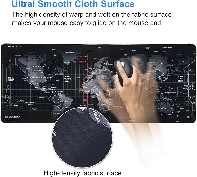 Professional Large Mouse Pad,31.5 x 11.8 in Extended Gaming Mouse Pad,Smooth Lycra Fabric,Non-Slip Rubber Base,Precision Stitched Edges, for Work,Gaming,Writting & Home-80x30 Dtcmh