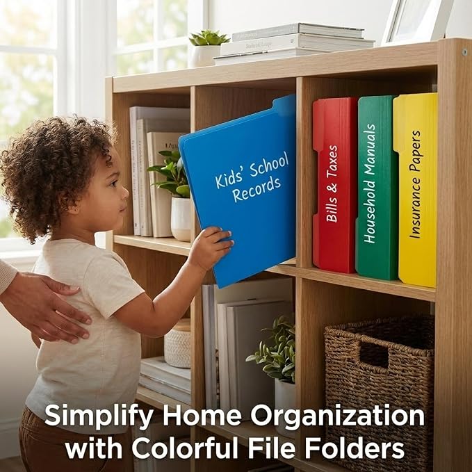 100 Packs Yellow File Folder,1/3-Cut Tabs,Paper File Folders Letter Size,8.5x11 Inch Manilla File Folders for Office Filing,School Projects and Home,Folders for Documents