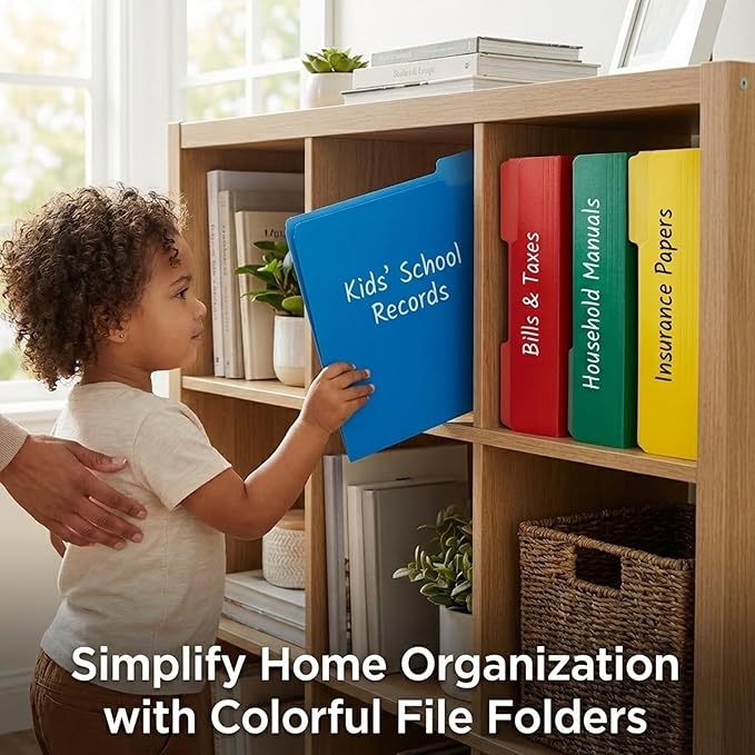 100 Packs File Folders,Green Paper Folder,1/3-Cut Tabs,File Folders Letter Size,8.5x11 Inch File Folder for Office Filing,School Projects and Home,Organizer Documents