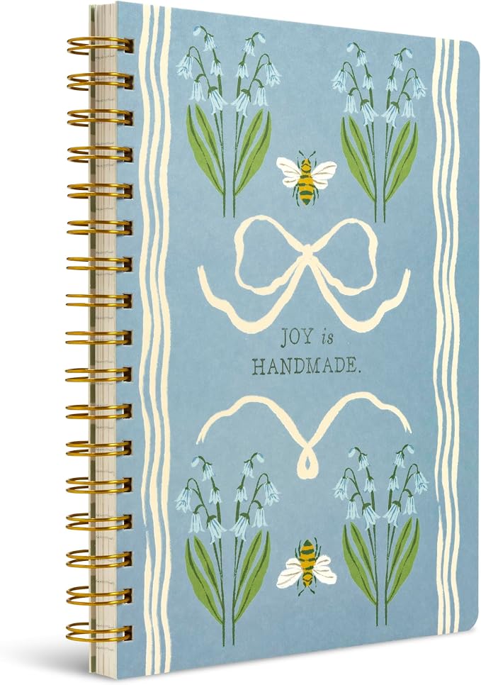 Compendium Spiral Notebook — Joy Is Handmade. — A Designer Spiral Notebook with 192 Lined Pages, College Ruled, 7.0"W x 9.25"H