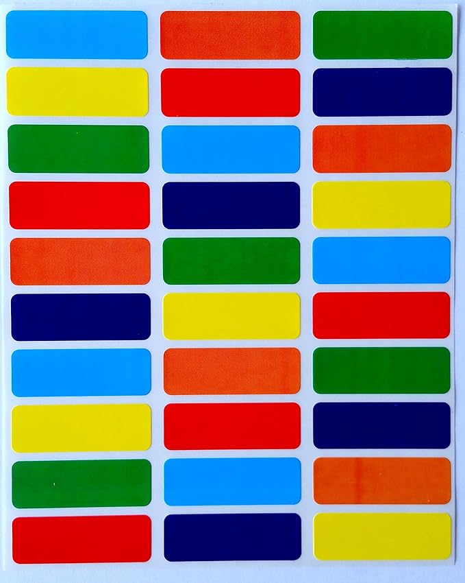 White Printable Labels Sheets + Bonus Color Labels White Rectangular Stickers (1" x 0.375") Produce Excellent Results with Standard Laser Printer-Template Included - 15700 Pack