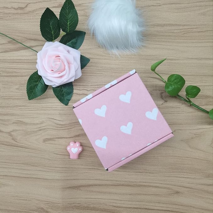 Recyclable Cardboard Small Gift Mailer Boxes for Shipping Packaging Craft Mother's Day Gifts Giving Products (Pink, 9 x 6 x 2 Inch)