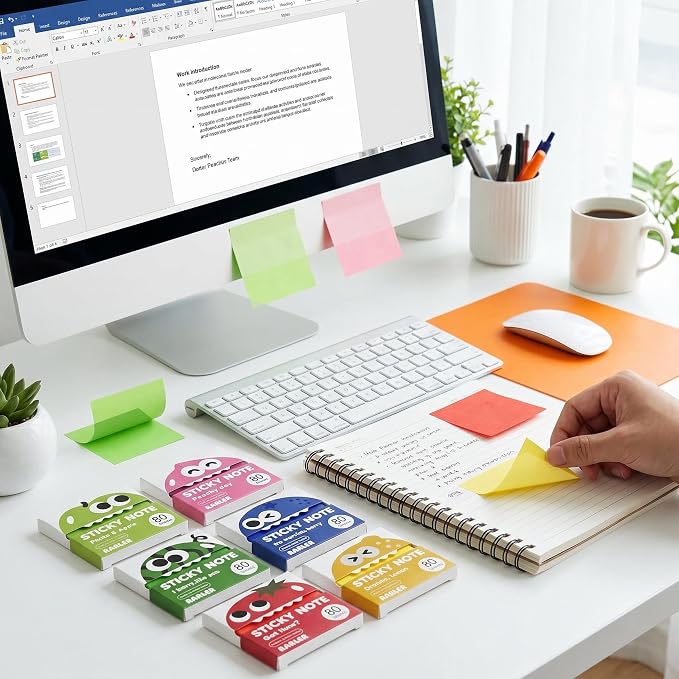 12 Boxes of Transparent Pull-Out Sticky Notes (960 Sheets Total) - Office Stationery Work Accessories with Strong Adhesion, No Residue, 50 Reuses Per Sheet, Suitable for Office Work