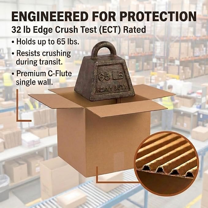 BOX USA Shipping Boxes 16"L x 14"W x 14"H, 25-Pack Medium Corrugated Cardboard Boxes for Shipping, Mailing, Packing, Packaging and Storage