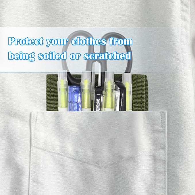 2 Pcs KATOLK Belt Pen Holder, Multifunctional Adjustable Tactical Pencil Pouch, Detachable Military Duty Pencil Sleeve Case, Can Hold Pens, Rulers and Scissors