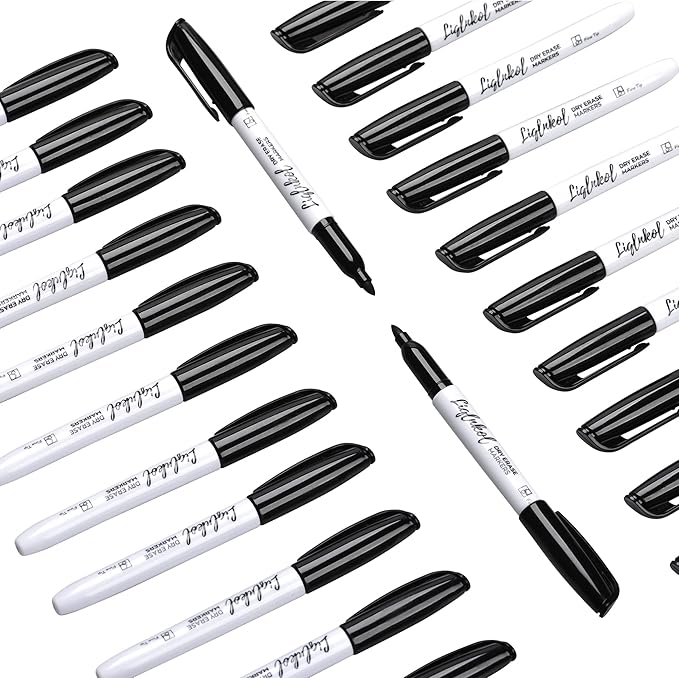 Dry Erase Markers with Fine Tip, Bulk Pack of 144 with Black, Whiteboard Markers Bulk with Low Odor, Office Supplies for School Office or Home