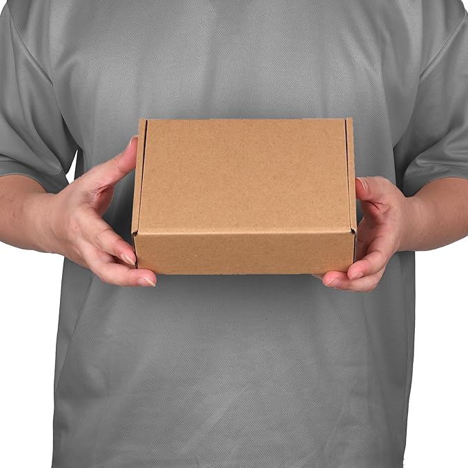7x5x2 inch Shipping Boxes Set of 6 Brown, Inner Size 6.6x4.6x1.6 inch Cardboard Box Mailers for Small Business Packaging Mailing or Gift Wrapping Giving