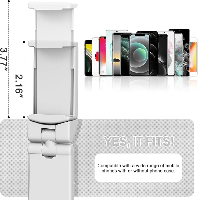 Perilogics Airplane Phone Holder Mount, Plane Travel Essentials (White) | Universal in Flight Phone Stand, Hands Free, Dual 360° Rotatio, Must Haves Airplane Travel Accessory