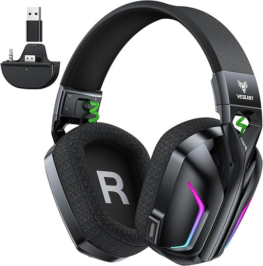 Wireless Gaming Headset for Xbox Series X|S, 2.4GHz Ultra-Low Latency Headset with Noise Cancelling Mic for PC, PS5, PS4, Switch, Mac, 3D Surround Sound, Bluetooth 5.4, 50H Battery