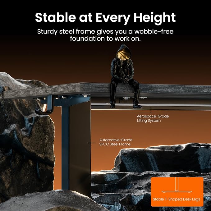 ErGear Height Adjustable Electric Standing Desk, 71 x 30 Inches Sit Stand up Desk, Memory Computer Home Office Desk, Grey