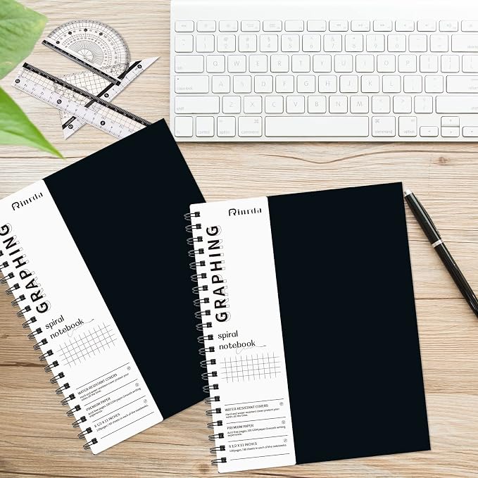 Graph Paper Notebook Spiral Notebook 8.5" x 11"-4 Pack Grid Paper Notebook Graph notebook Engineering notebook 120 Pages 100 GSM Thick Graphing Paper Notebook Hardcover Journal for School, | 4 Pack Grid Paper Notebook Graph notebook Engineering noteboo...