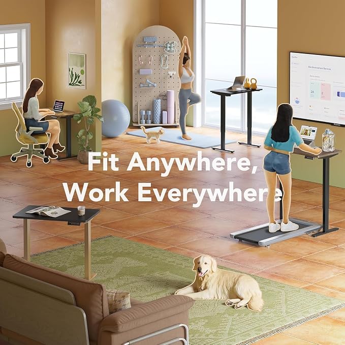 HUANUO 63x28 Inch Electric Standing Desk, Height Adjustable, Grey | 176 Lbs Capacity, Smooth Home Office Desk, 4 Memory Presets & Headphone Hooks, 28.3–46.5 Inch Height Range, Easy to assemble