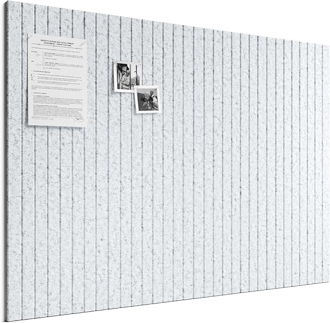 Bumusty 48"x 36" Large Felt Bulletin Board Tiles, Light Gray | 12-Pack Cork Board Alternative, Wall Decor, 30 Pushpins, 60 Adhesive Tabs, Vision Board, Office, Classroom, Home, Dorm