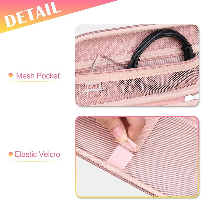 BOVKE Case for TI-84 Plus CE/TI-84 Evo/TI-84 Plus/TI-83 Plus/CE Calculator | Texas Instruments TI-84 Plus CE/TI-84 Evo/TI-84 Plus/TI-83 Plus Color Graphing Calculator Shockproof Carrying Case, Rosegold