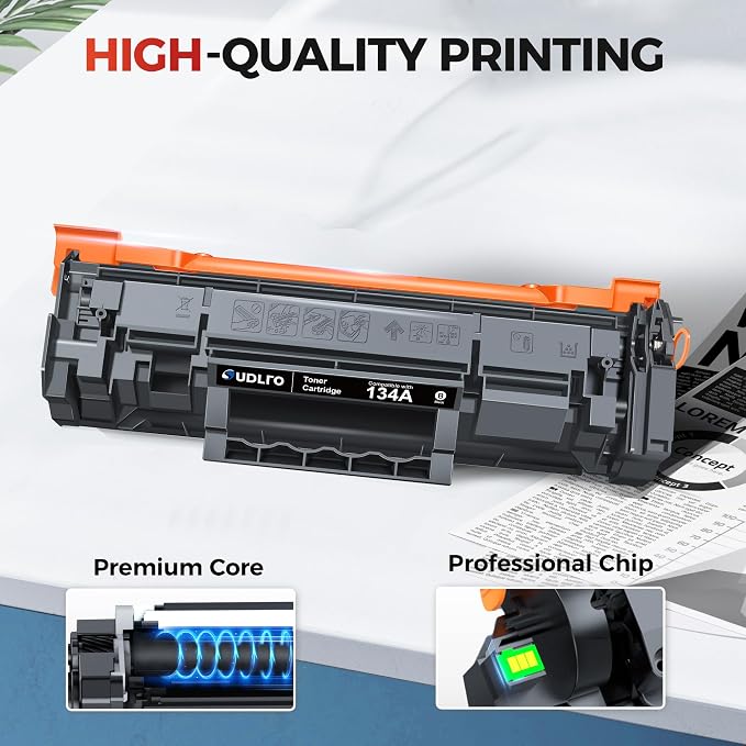 134A Black Toner Cartridge 2-Pack Replacement for HP 134A 134X (with Chip) | W1340A W1340X 134A Toner Compatible with HP LaserJet M209dw Laser Printer MFP M234dw M234sdw M234sdn Printer Cartridge
