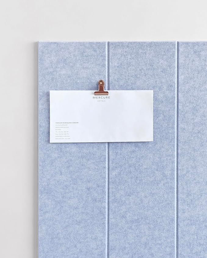 24"x47" Large Cork Board Alternative – 8 Pack Shiplap Felt Wall Tiles with Safe Removable Adhesive Tabs | Felt Bulletin Board for Walls Pin Board for Office, Home, Classroom, Kids Room - Blue Marble