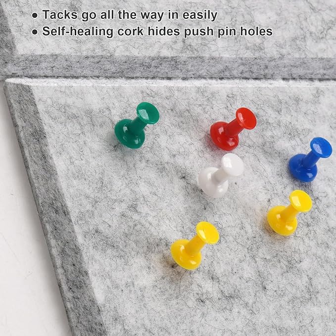 48" x 36" Large Felt Bulletin Board & Cork Board Alternative, Silver Gray | 12 Pack Removable Felt Wall Tiles with 30 pushpins, 60 Safe Adhesive Tabs, Pin Boards for Wall Decor, Home ,Office, Classroom