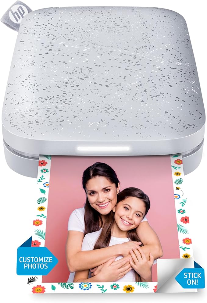 HP Sprocket Portable Photo Printer (2nd Edition) – Instantly print 2x3" sticky-backed photos from your phone – [Luna Pearl] [1AS85A]