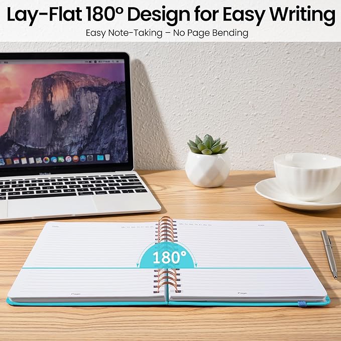 Lined Spiral Journal Notebook, A5 College Ruled Notebook for Journaling, Note-Taking, and Daily Planning, Durable Hardcover with an Elegant Design, Turquoise