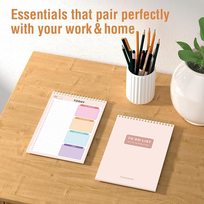 Forvencer To Do List Notepad with 52 Sheets (6.5 x9.8),To Do List Notebook | Notebook for Work, Undated Daily Planner Organizer for Tasks Checklist & Goal Planning, To Do List Perfect for Office, School