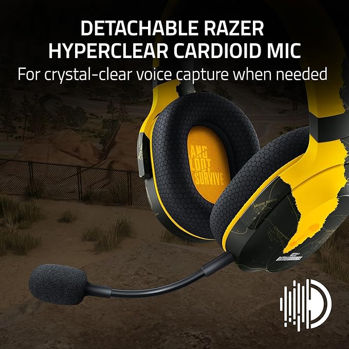 Razer Barracuda X Wireless Gaming & Mobile Headset (PC, PlayStation, Switch, Android, iOS): 2.4GHz Wireless + Bluetooth - Lightweight - 40mm Drivers - Detachable Mic - 50 Hr Battery - PUBG Edition