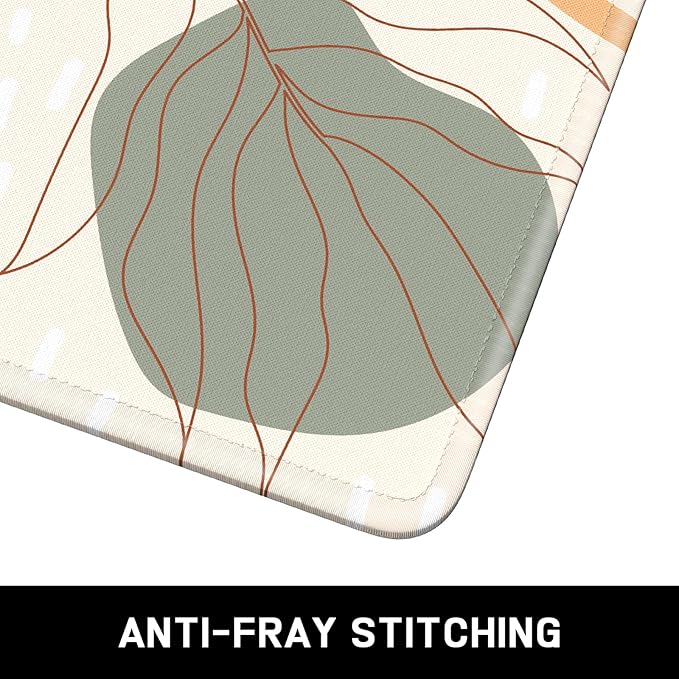 Mouse Pad, Minimalism Marble Style Computer Pad, Anti-Slip Rubber Mouse Mat with Stitched Edges for Gaming, Office, Laptop, PC, Women, 9" x 8" Thick 3 mm, Minimalist Leaves