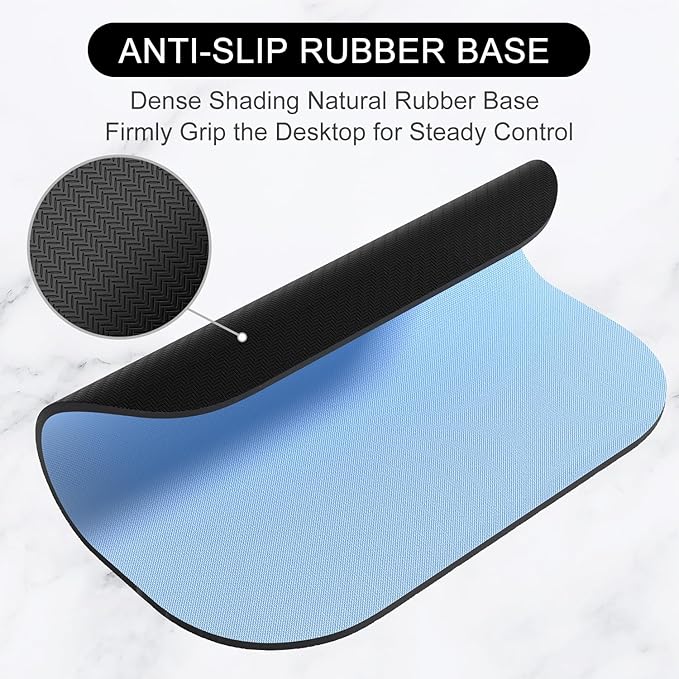 Hsurbtra Mouse Pad, Premium-Textured Small Square Mousepad 8 x 9 Inch Blue, Thick 3 mm Anti-Slip Waterproof Rubber Pretty Cute Computer Mat for Office Home Gaming Laptop Men Women Kids