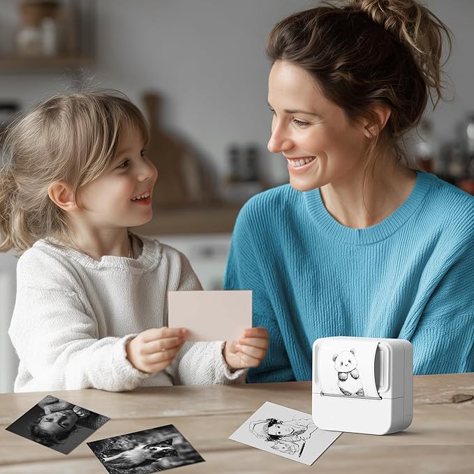 Bluetooth Sticker Printer with 1 Roll of Sticker Paper, Y2C Mini Sticker Maker Machine, Pocket Thermal Label Maker Machine with Tape for DIY, Notes, Label Ideal Gift for Kids&Student, White