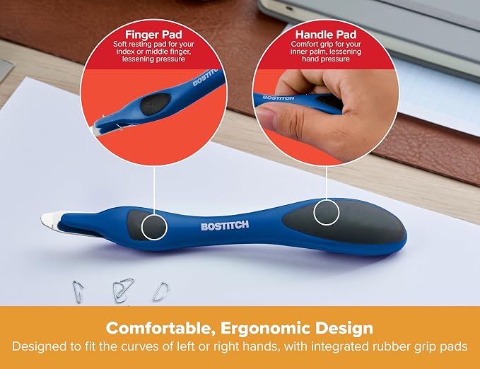 Bostitch Office Professional Push Style Easy Staple Remover, Blue, 3-Pack (30000-BLUE-3PK)