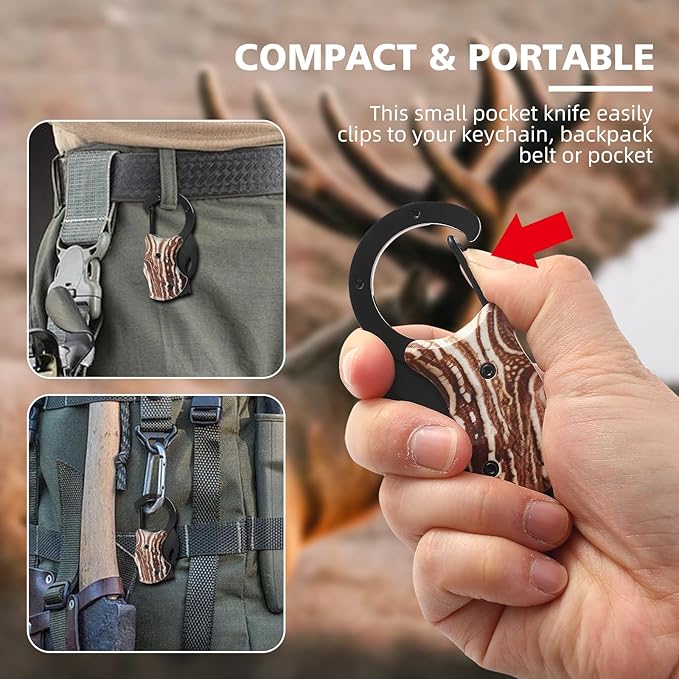 Small Pocket Knife for Women Men，Cool Folding Knife Box Cutter，Folding Utility Knife with 1.38''Sharp Blade，Mini EDC Knives for Everyday Carry,Ideal Gifts for Men and Women（Wood Grain）