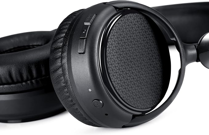 Amazon Basics Bluetooth On-Ear Headphones Wireless with Microphone, Deep Bass, 35 Hour Playtime, Foldable, Collapsible, Portable Travel Friendly, Black