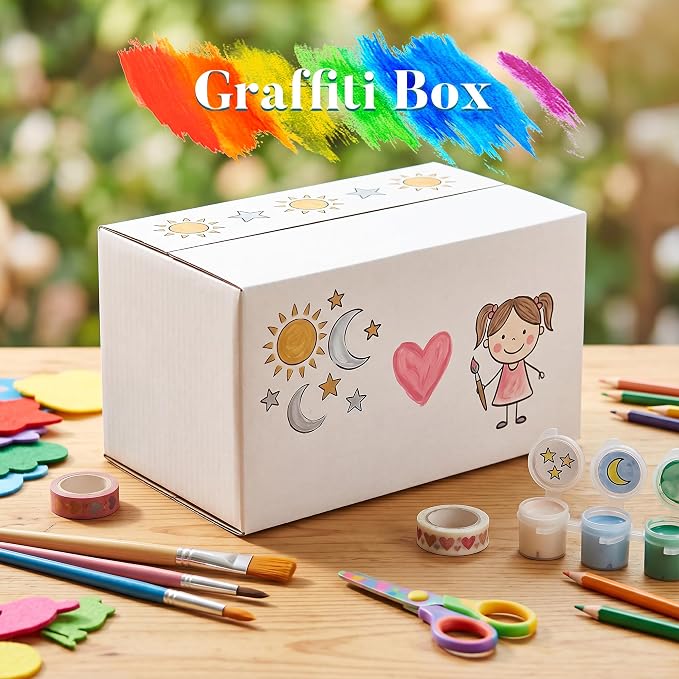Shipping Boxes 7x4x4 Set of 25, White Corrugated Cardboard Box for Mailing Business Packaging