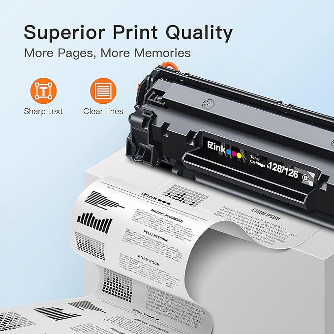 E-Z Ink Compatible Toner Cartridge Replacement for Canon 126 128 Black Toner Cartridge CRG-126 CRG-128 CRG128 for Imageclass D530 L100 L190 LBP6230DW LBP6230 MF4890DW MF4770N MF4880DW (2 Pack)