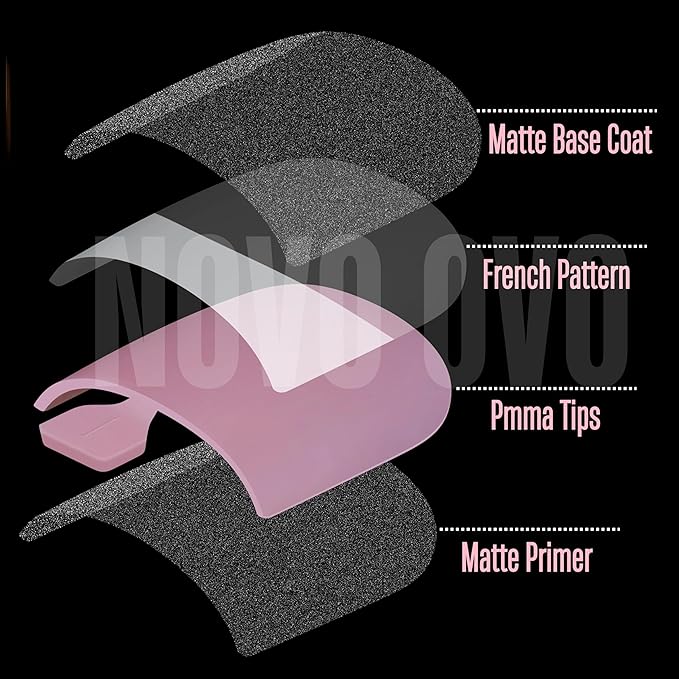 NOVO OVO Press on Toenails, Toe Nail Press ons for Women, White French Tip Sharp Square Pre-Designed Soft Gel Thick False Toenail Extension, BERRY PINK Full Cover Acrylic for DIY x 15 Sizes 150 pcs