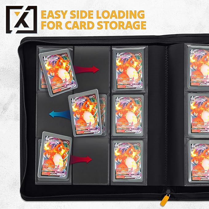 X PRO Toploader Binder | Holds 252 Toploaders | 20 Toploaders INCLUDED | 9-Pocket | Ringless Double-Sided Pockets for TCG, Sports | Premium Top Loader Storage