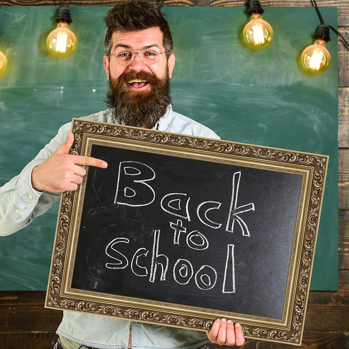 Outus 68ft Frame Bulletin Board Border Die-Cut Rolled Trim,Refined | Straight Picture Frame Border, Vintage Style Classroom Chalkboard Decor, Trimmable School Office Party Displays