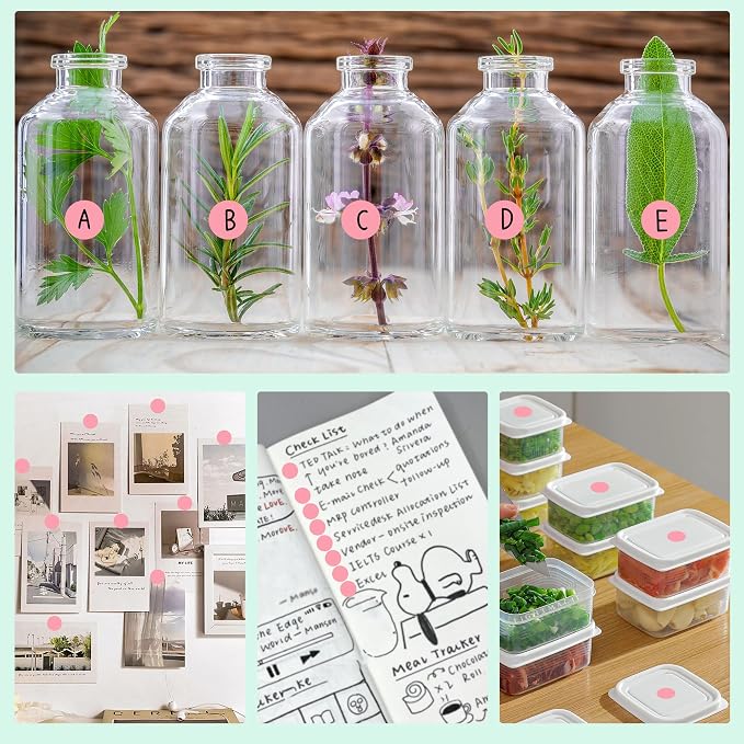 PARLAIM 10000PCS 1/2 Inch Round Color-Code Dot Stickers,Circle Colorful Coding Label Sticker for Home Office (Pink)