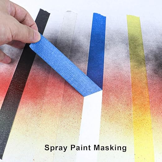 3 Pack Blue Painters Tape - Masking Tape 1 Inch Wide - Multi-Surface, Smart Adhesion, Indoor & Outdoor - 300FT Total - Paint Tape for DIY, Labeling, Art, Car, General Purpose (#3910)