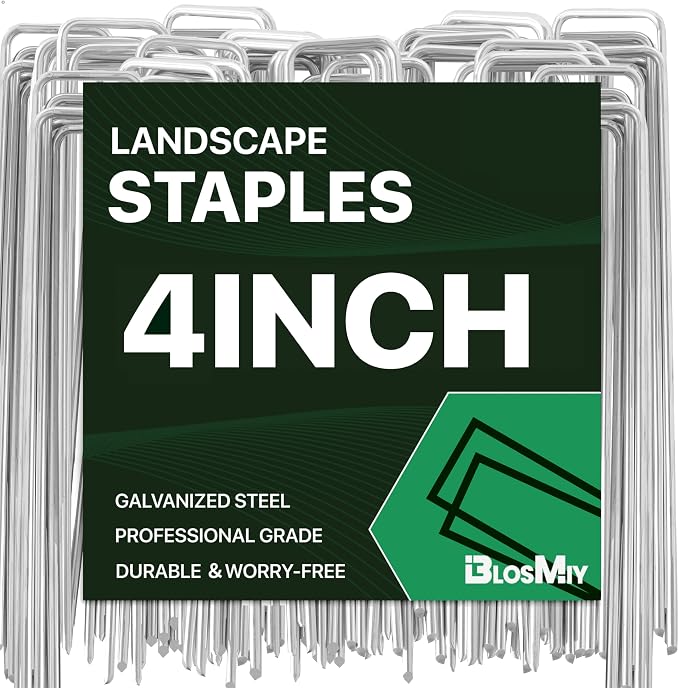 Landscape Staples, 500 Pack 4 Inch Heavy-Duty Garden Stakes | Sharp Ends, Secure Weed Barrier Fabric, Rust-Resistant Galvanized Steel, for Drip Irrigation, Lawn, Yard and Garden