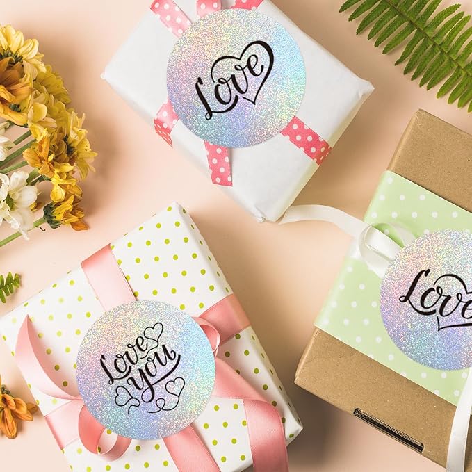 3 Inch Holographic Thermal Labels,Round Thermal Printer Labels,Waterproof Thermal Printer Stickers for DIY Logo Design,Name Tag,QR Code,Thanks Card 150 Labels/Roll (Small dots)