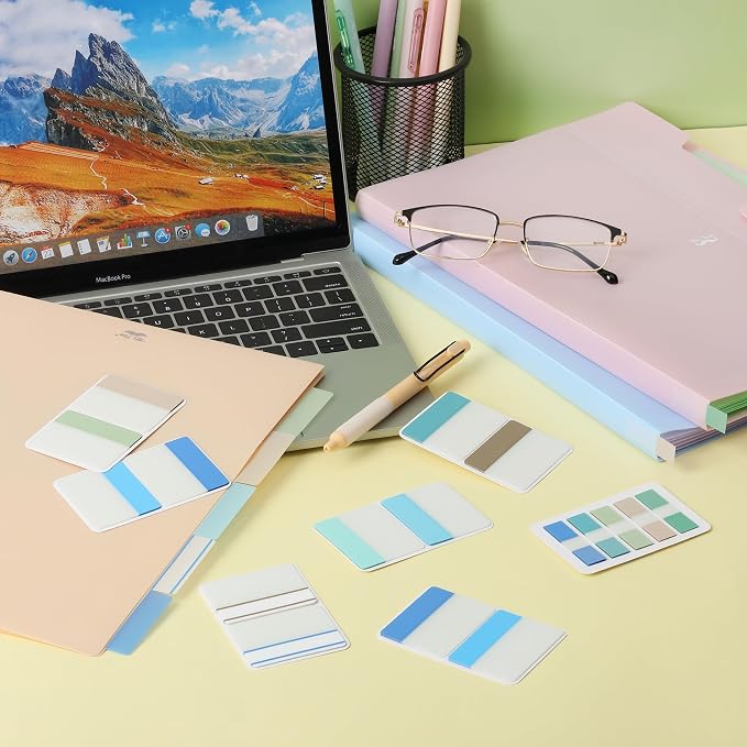 Mr. Pen- Sticky Index Tabs, 500 Pcs, 21 Sets, Colorful | Writable Colored Pages Markers Labels for Reading Notes, Books, Binders, Notebook, Folders and Classify Files
