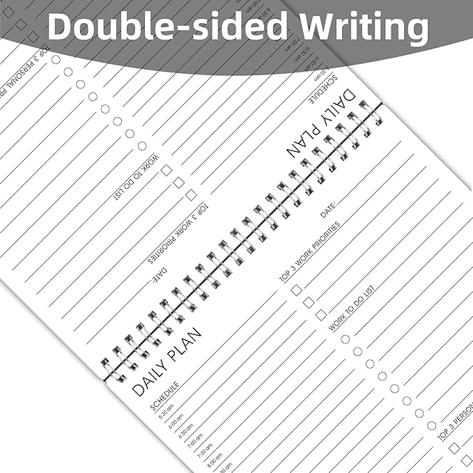 Hourly Schedules 3 Pack - To Do List Notepad 3 Pack, B5(6.5" x 9.8"), Daily Planner for Organizing, Suitable for School&Office&Home, PVC cover