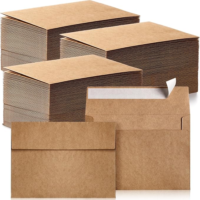 Fainne 600 Pack Kraft Envelopes for Invitation, 120 GSM,A6, 4.75 X 6.50 in | Brown Envelopes for Invitation, 120 GSM Gift Card for Office, Wedding, Gift, Party, Baby Shower, Mailings