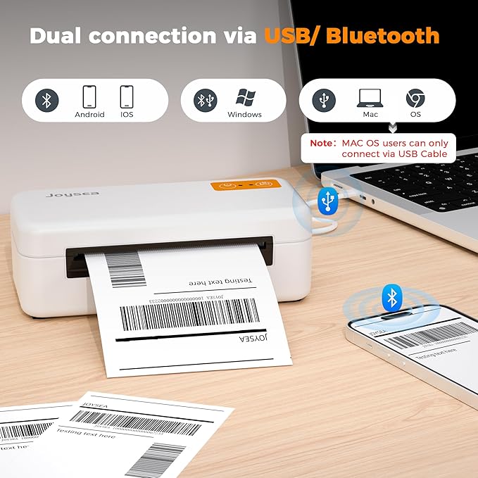 Joysea Bluetooth Shipping Label Printer, E41 Pro 4x6 Wireless Thermal Printer for Amazon, FedEx, USPS Labels, Compatible with iOS, Android, Windows Mac