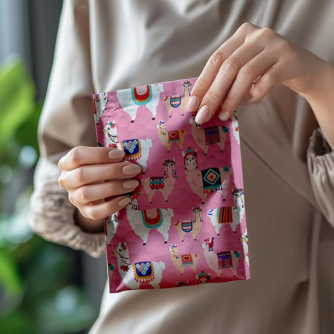 #0 6x9 (20pcs) Llamas Designer Self Seal Poly Bubble Mailers Shipping Envelopes Padded Bags